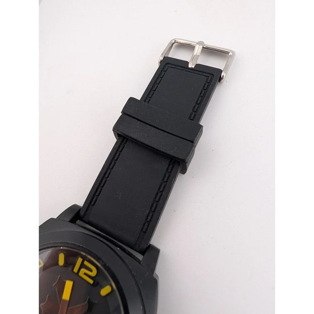 Zoo‎ York Men's Watch 50mm Case Black Silicone Band- New Battery